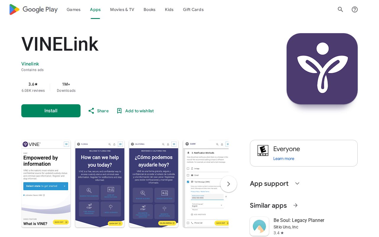 San Benito County VINELink mobile custody alert application