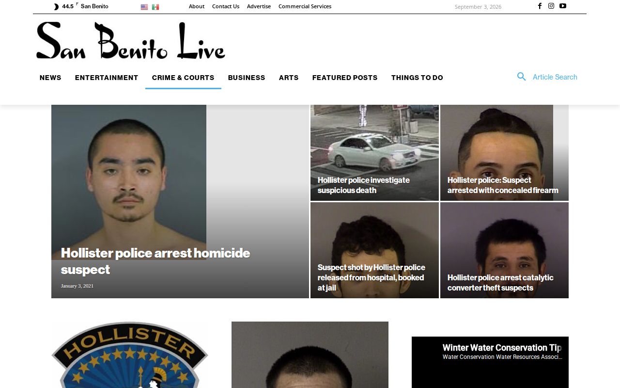 San Benito County historical crime and court news archive